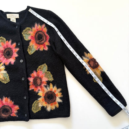 Vintage Susan Bristol, Wool Flower Cardigan