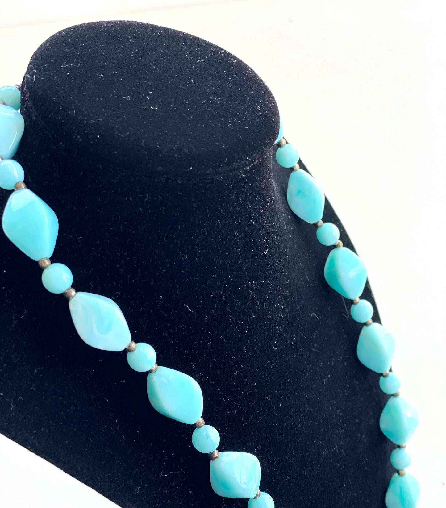 Light Blue Beaded Vintage Necklace