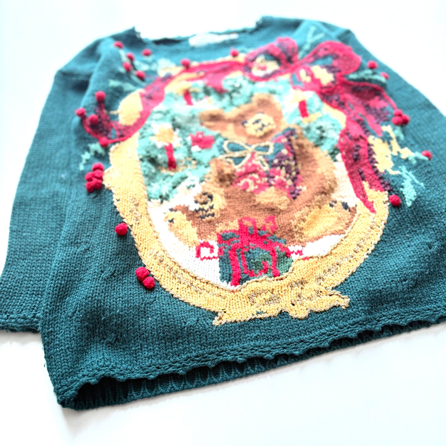 Vintage Separate Scene, Christmas Teddy Bear Sweater