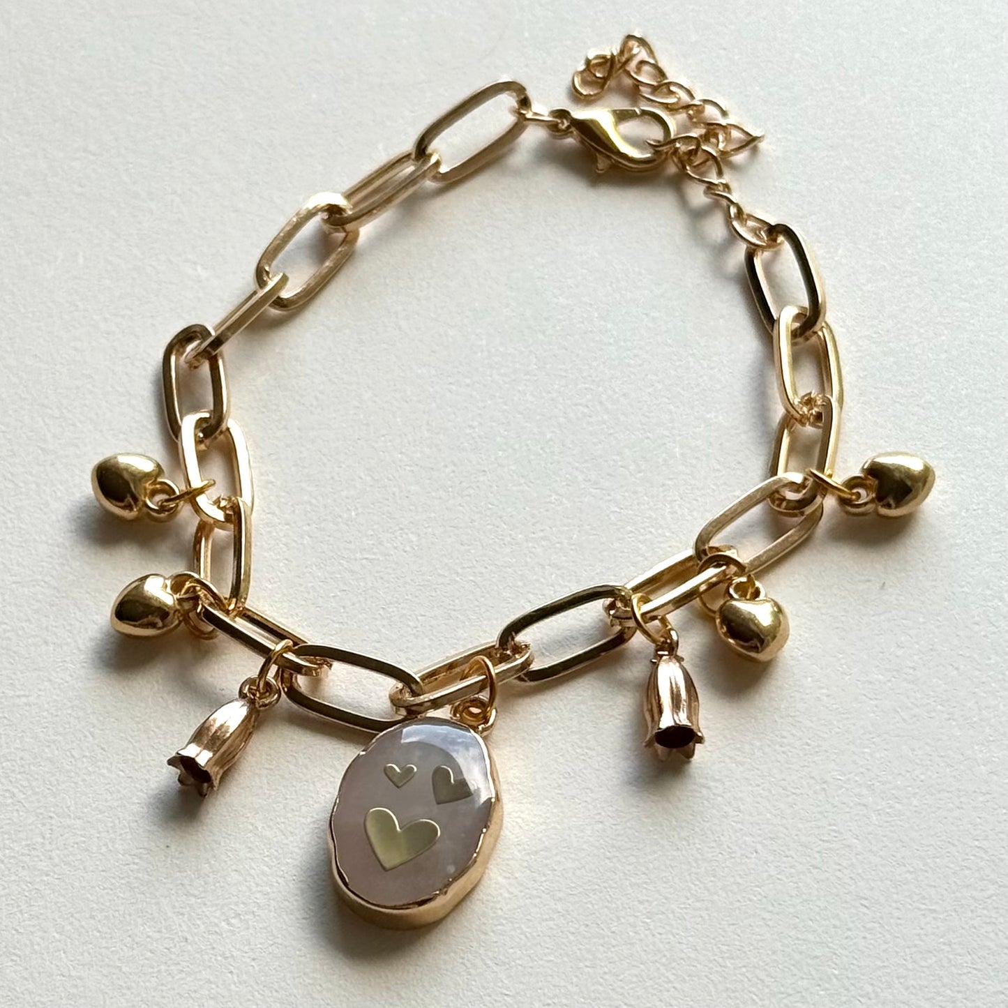 Handmade Heart Charm Bracelet