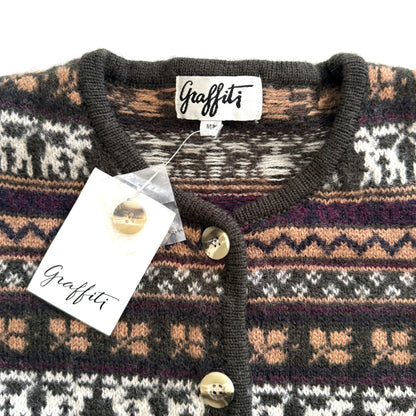 Secondhand with Tags Graffiti, Wool Cardigan