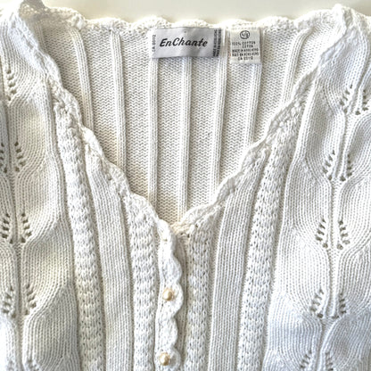 Vintage En Chante, White Cardigan
