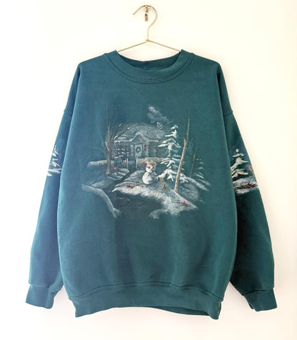 Vintage Northern Reflections, Snowman & Cat Sweatshirt
