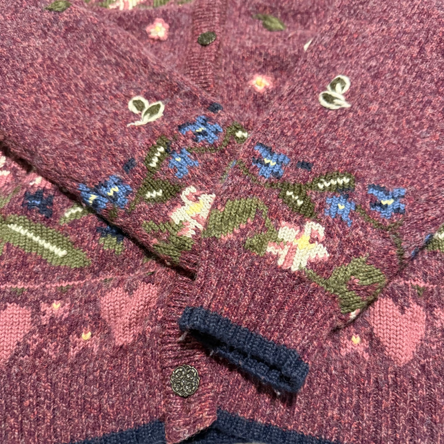 Vintage Northern Reflections, Wool Blend Floral Cardigan