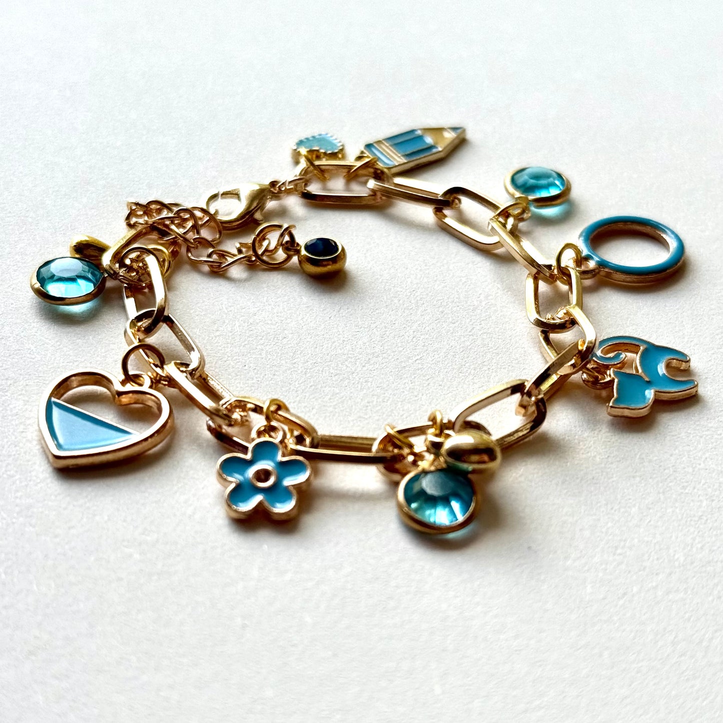 Handmade Y2K Style Charm Blue Bracelet