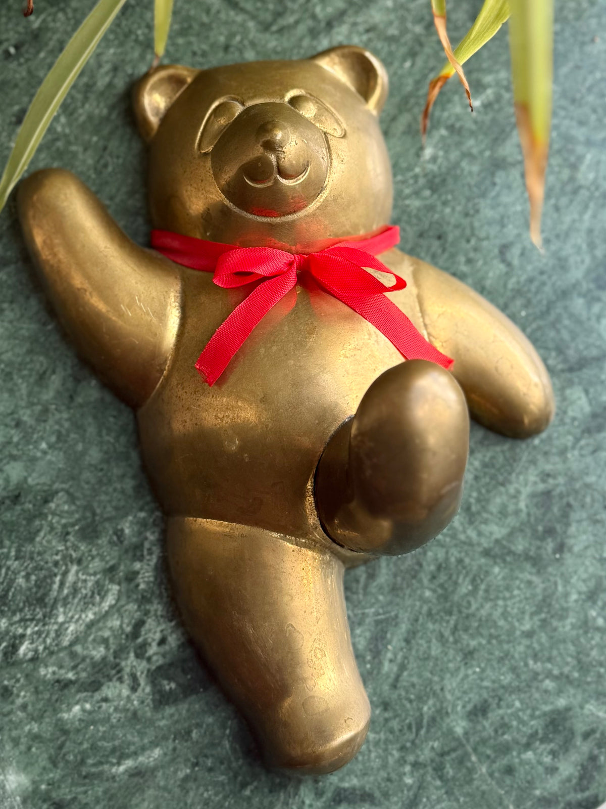 Vintage Brass Bear with Leg Hook