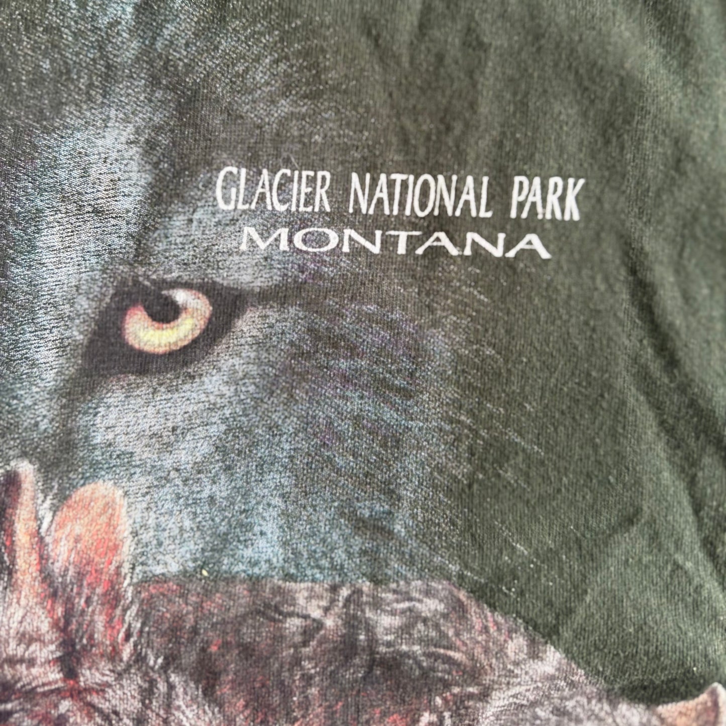 Vintage Glacier National Park Wolf T-shirt