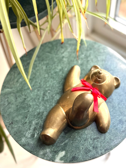 Vintage Brass Bear with Leg Hook