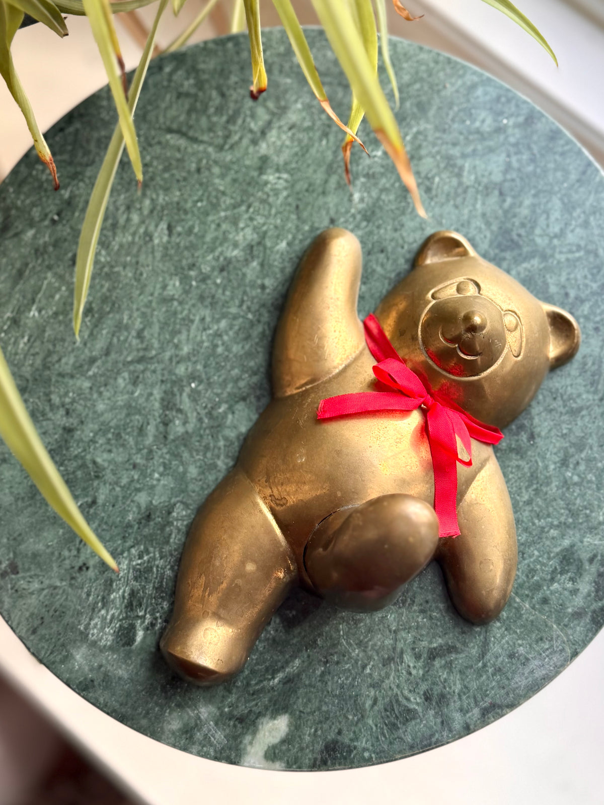 Vintage Brass Bear with Leg Hook