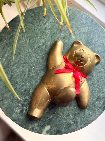 Vintage Brass Bear with Leg Hook
