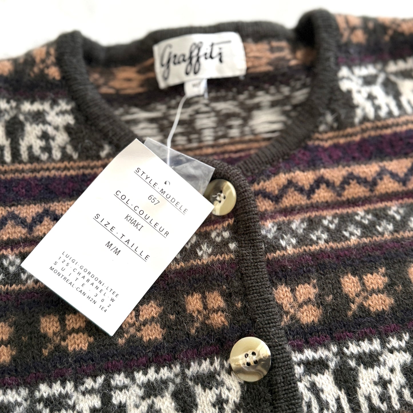 Secondhand with Tags Graffiti, Wool Cardigan