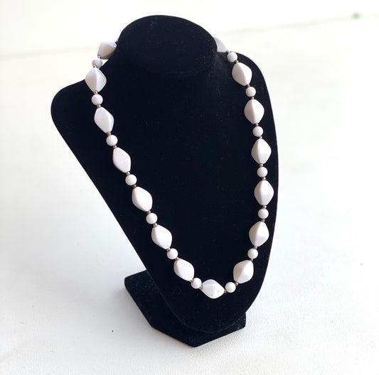 White Beaded Vintage Necklace