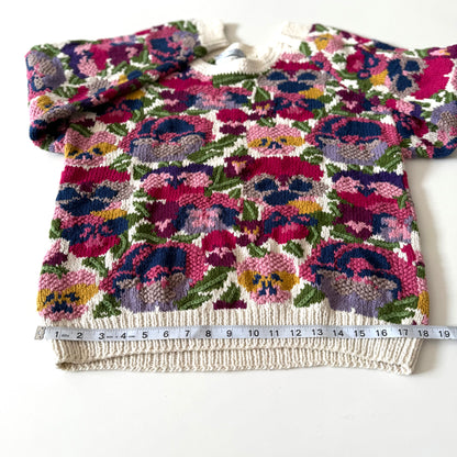 Vintage Northern Isles, Hand Knit Floral Sweater