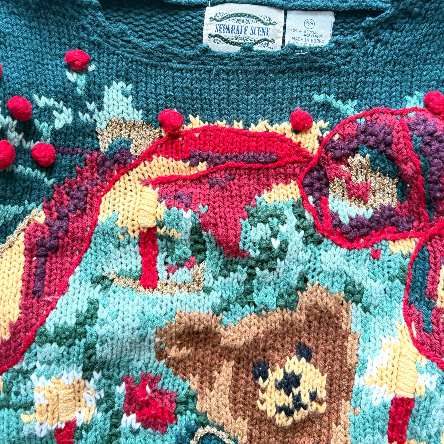 Vintage Separate Scene, Christmas Teddy Bear Sweater