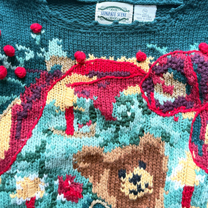 Vintage Separate Scene, Christmas Teddy Bear Sweater