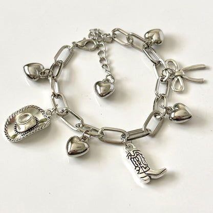 Handmade Cowgirl Y2K Style Charm Bracelet