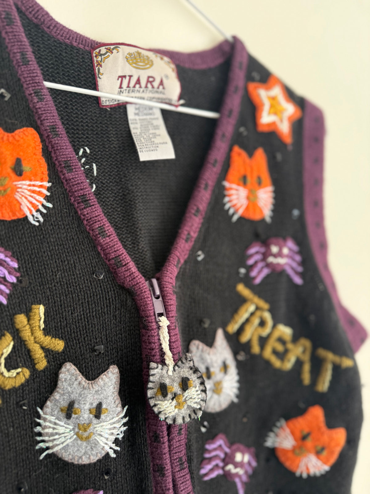 Vintage Tiara, Cat Halloween Vest