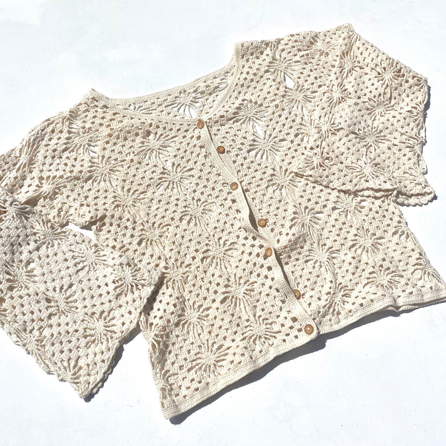 Cream Crochet Secondhand Cardigan