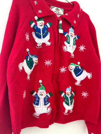 Vintage Tiara, Snowman Cardigan