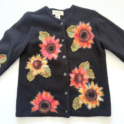 Vintage Susan Bristol, Wool Flower Cardigan