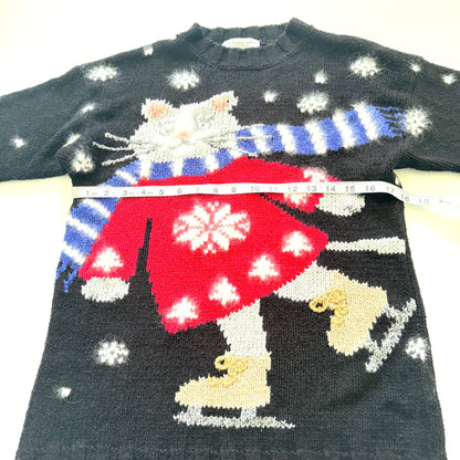 Vintage Northern Isles, Ice Skating Cat Sweater