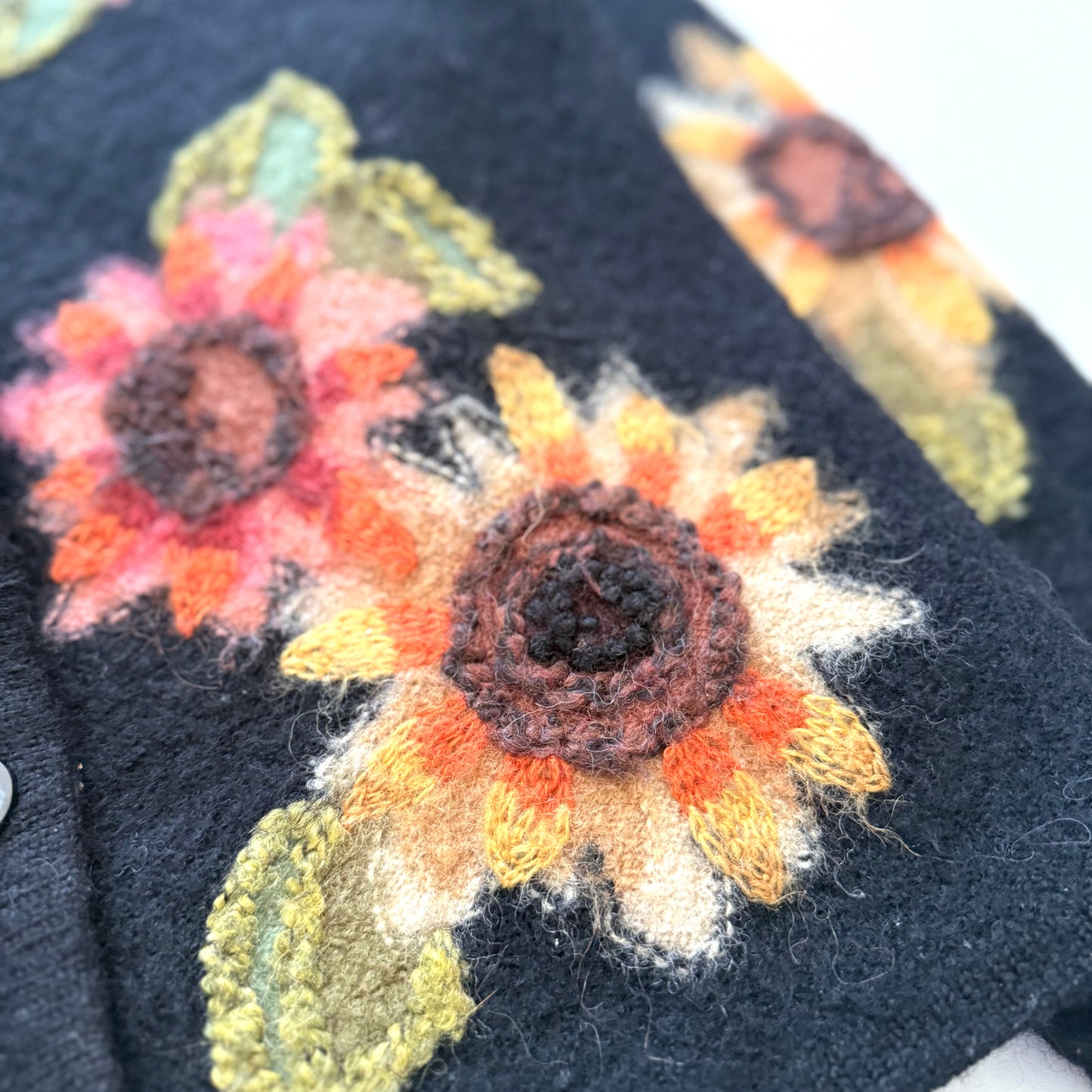 Vintage Susan Bristol, Wool Flower Cardigan