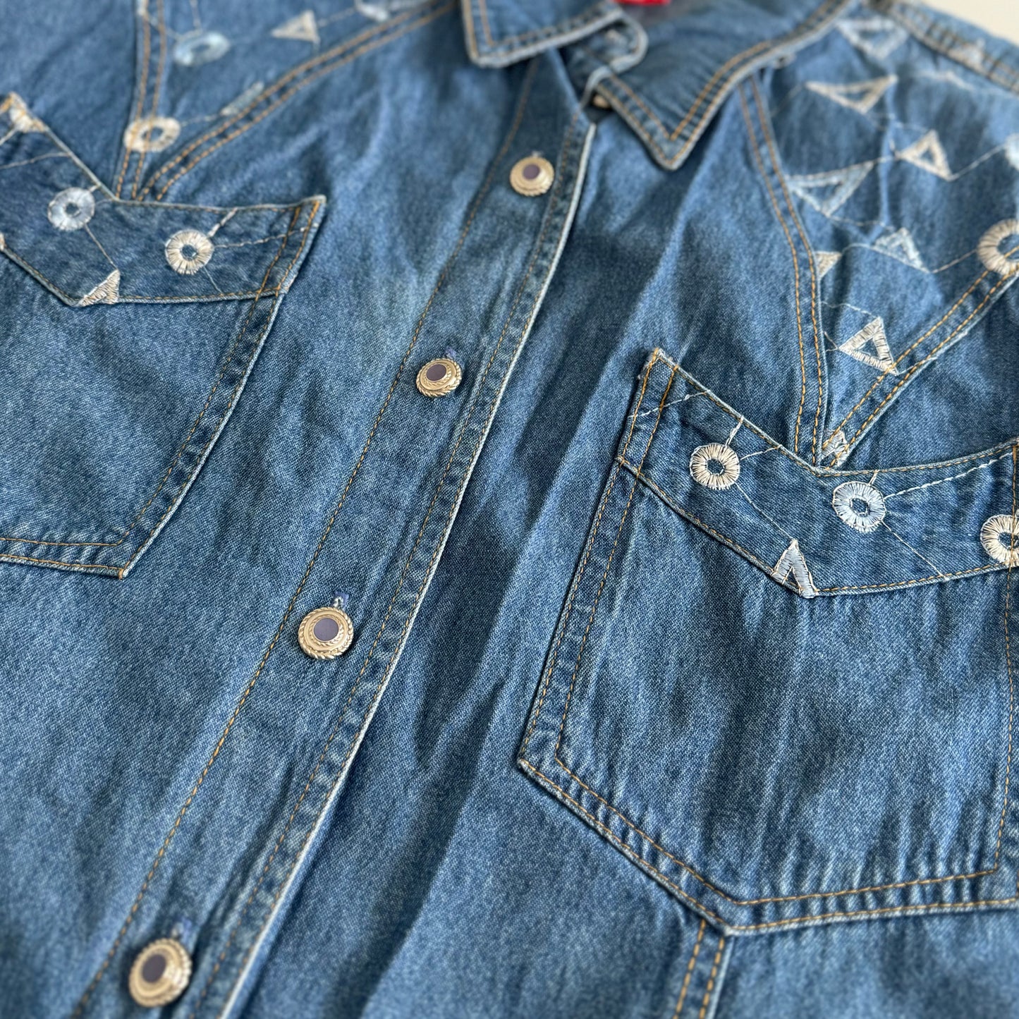 Secondhand Monique Fashions, Western Denim Button Up Shirt