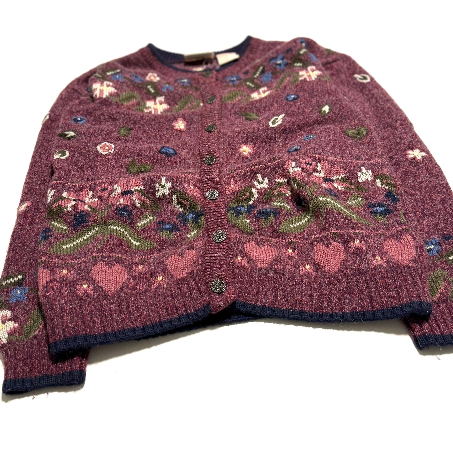 Vintage Northern Reflections, Wool Blend Floral Cardigan