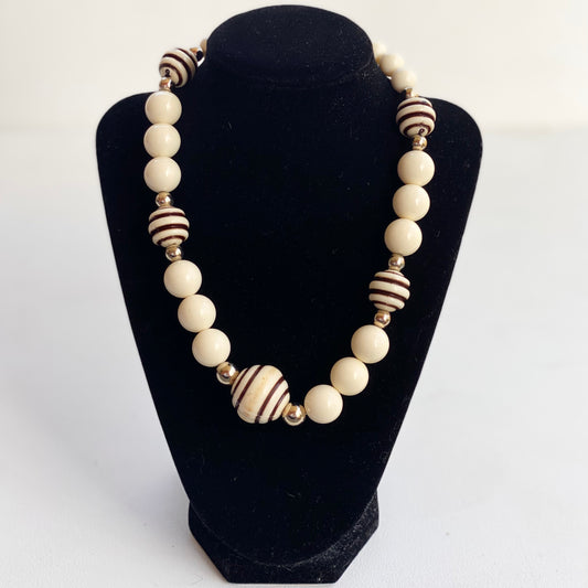 Neutral Chunky Beaded Vintage Necklace