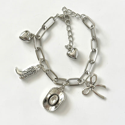 Handmade Cowgirl Y2K Style Charm Bracelet