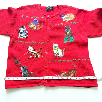 Vintage Rainbow Bridge, Christmas Cat Sweater