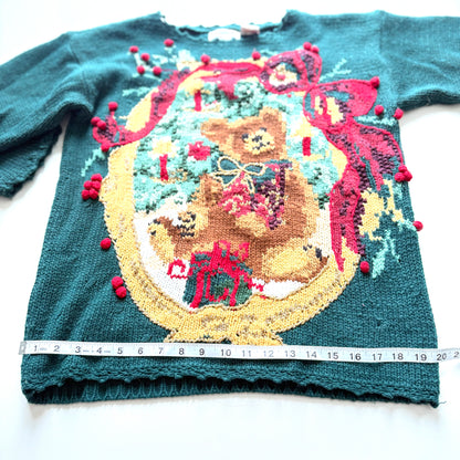 Vintage Separate Scene, Christmas Teddy Bear Sweater