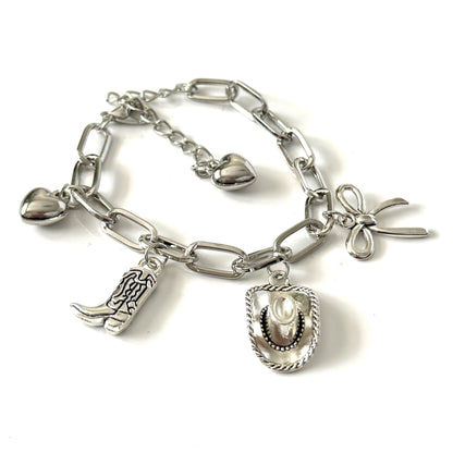 Handmade Cowgirl Y2K Style Charm Bracelet