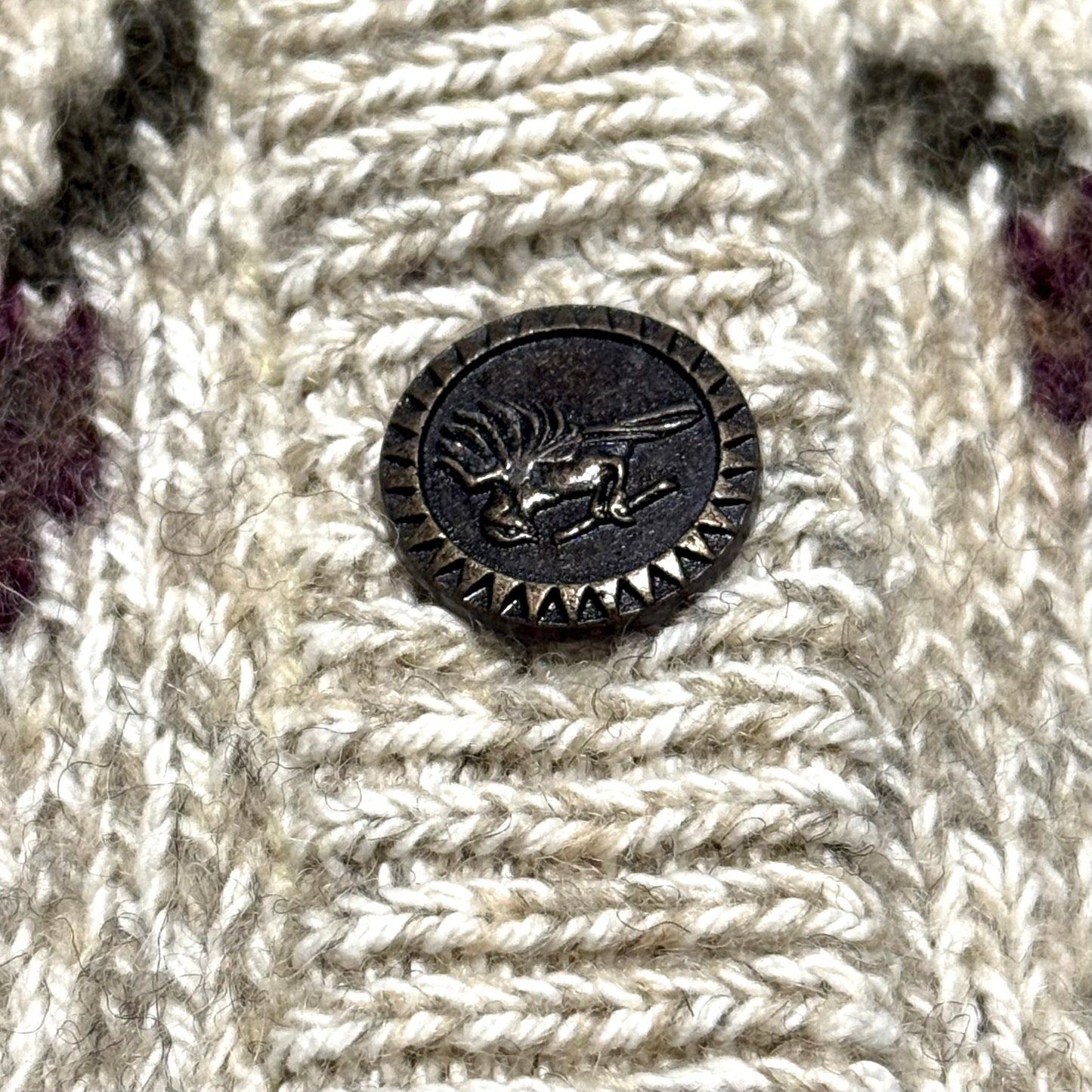 Vintage Northern Treasures, Wool Blend Winter Bird Cardigan