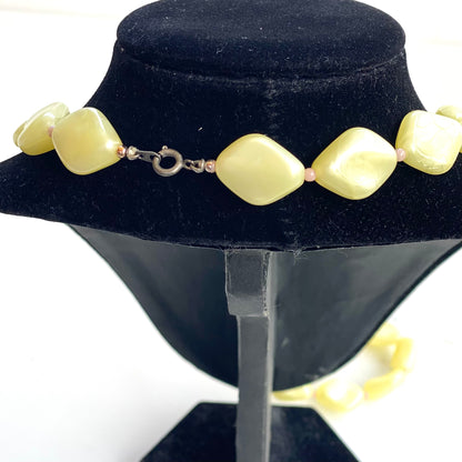 Yellow Beaded Vintage Necklace