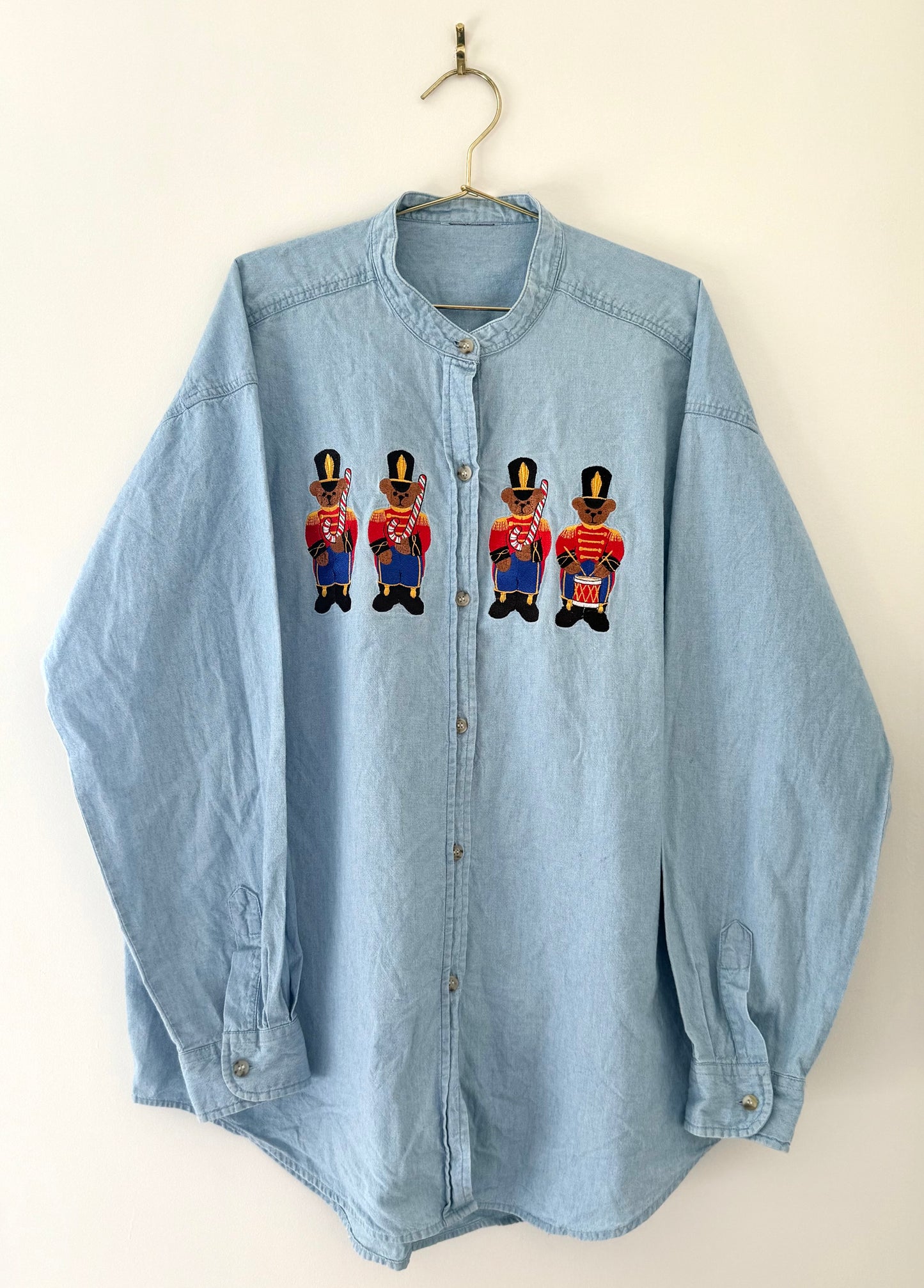 Vintage Christmas Bears Button Up Shirt