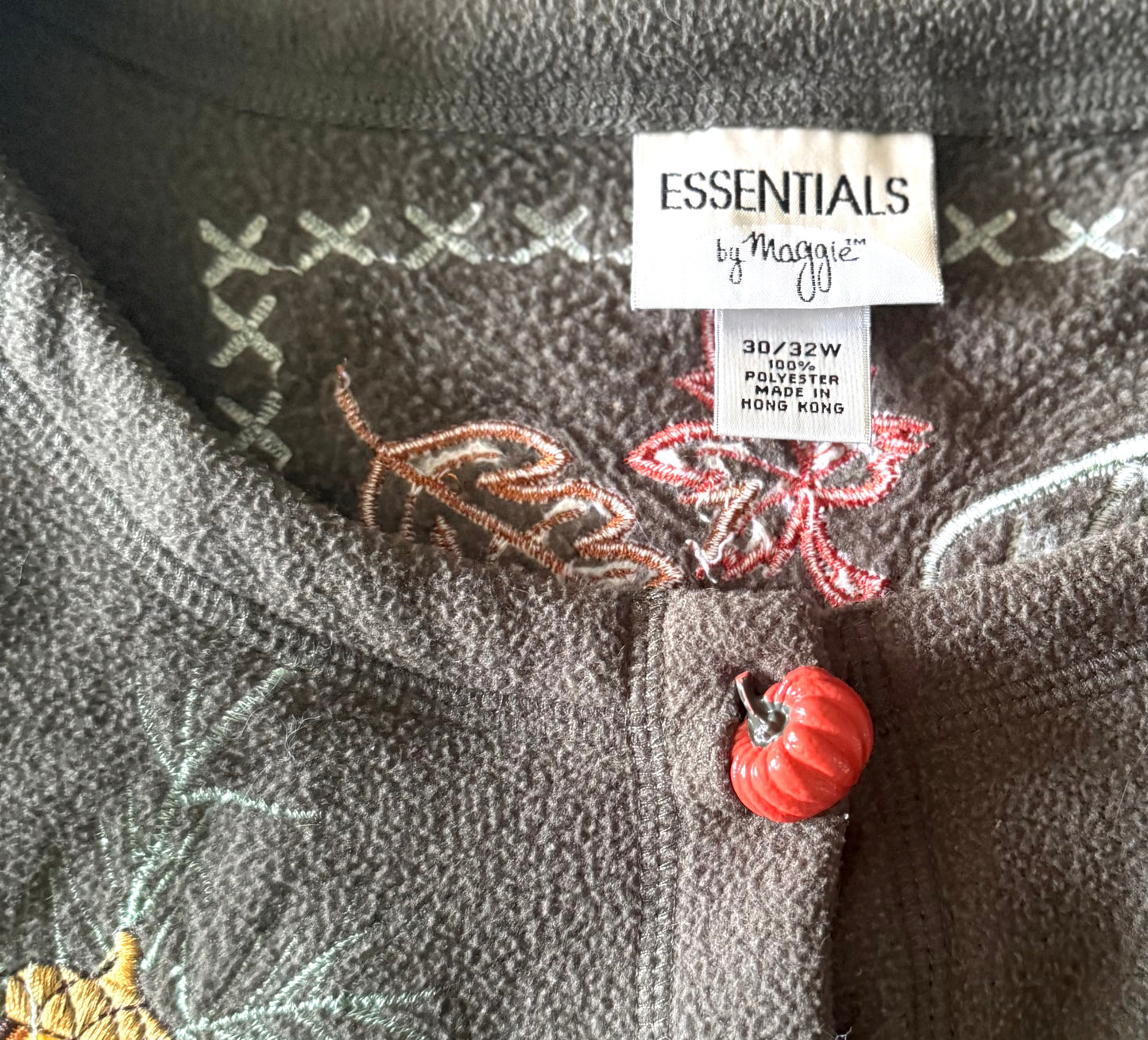 Vintage Essentials, Autumn Pumpkin Button Up Sweater