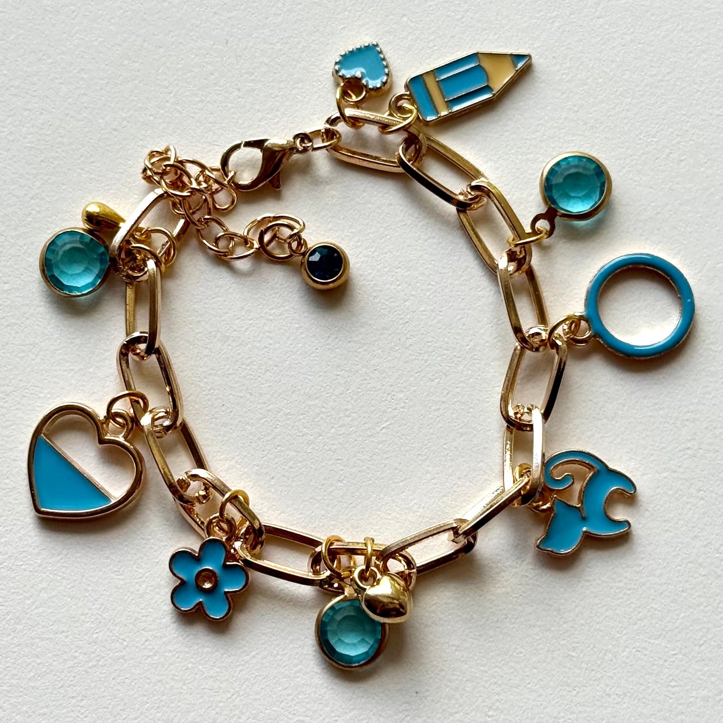 Handmade Y2K Style Charm Blue Bracelet