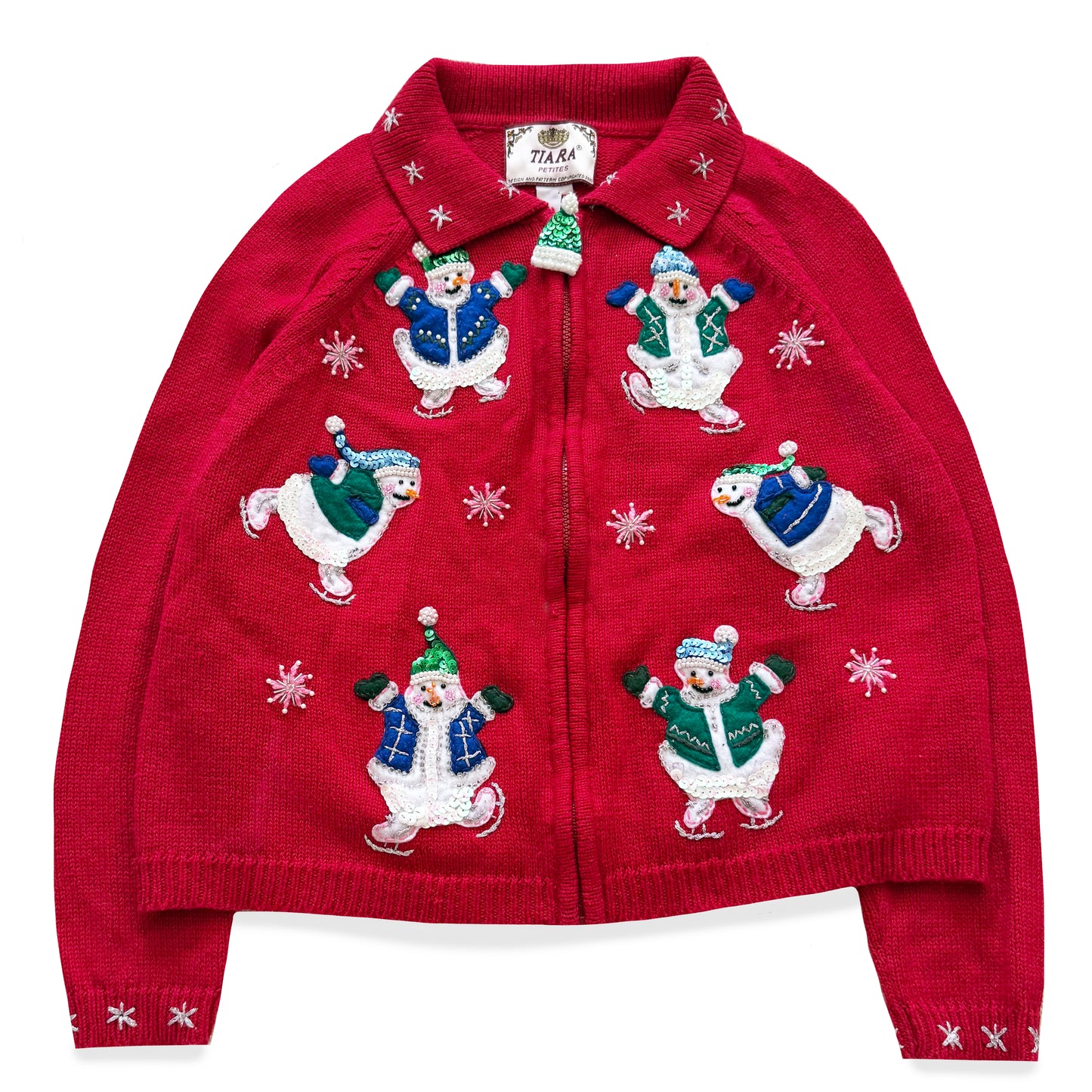 Vintage Tiara, Snowman Cardigan
