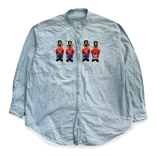 Vintage Christmas Bears Button Up Shirt