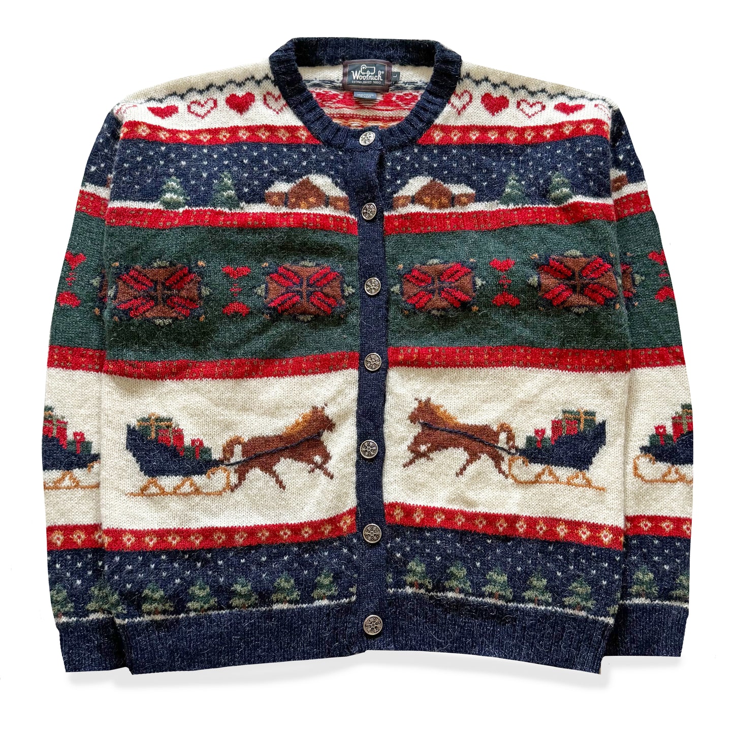 Vintage Woolrich, Christmas Wool Cardigan