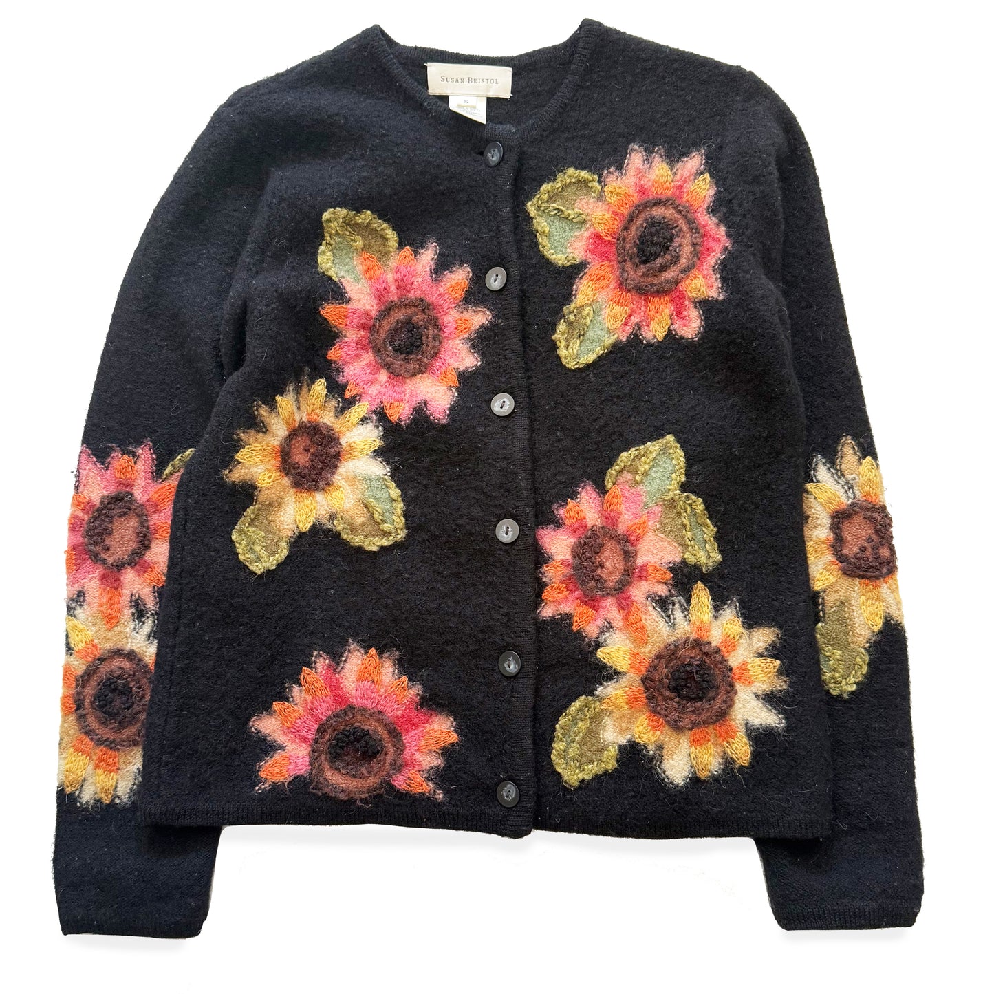 Vintage Susan Bristol, Wool Flower Cardigan