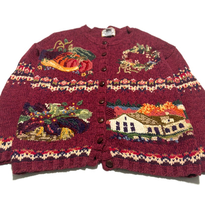 Vintage Heirloom Collectibles, Thanksgiving Autumn Cardigan