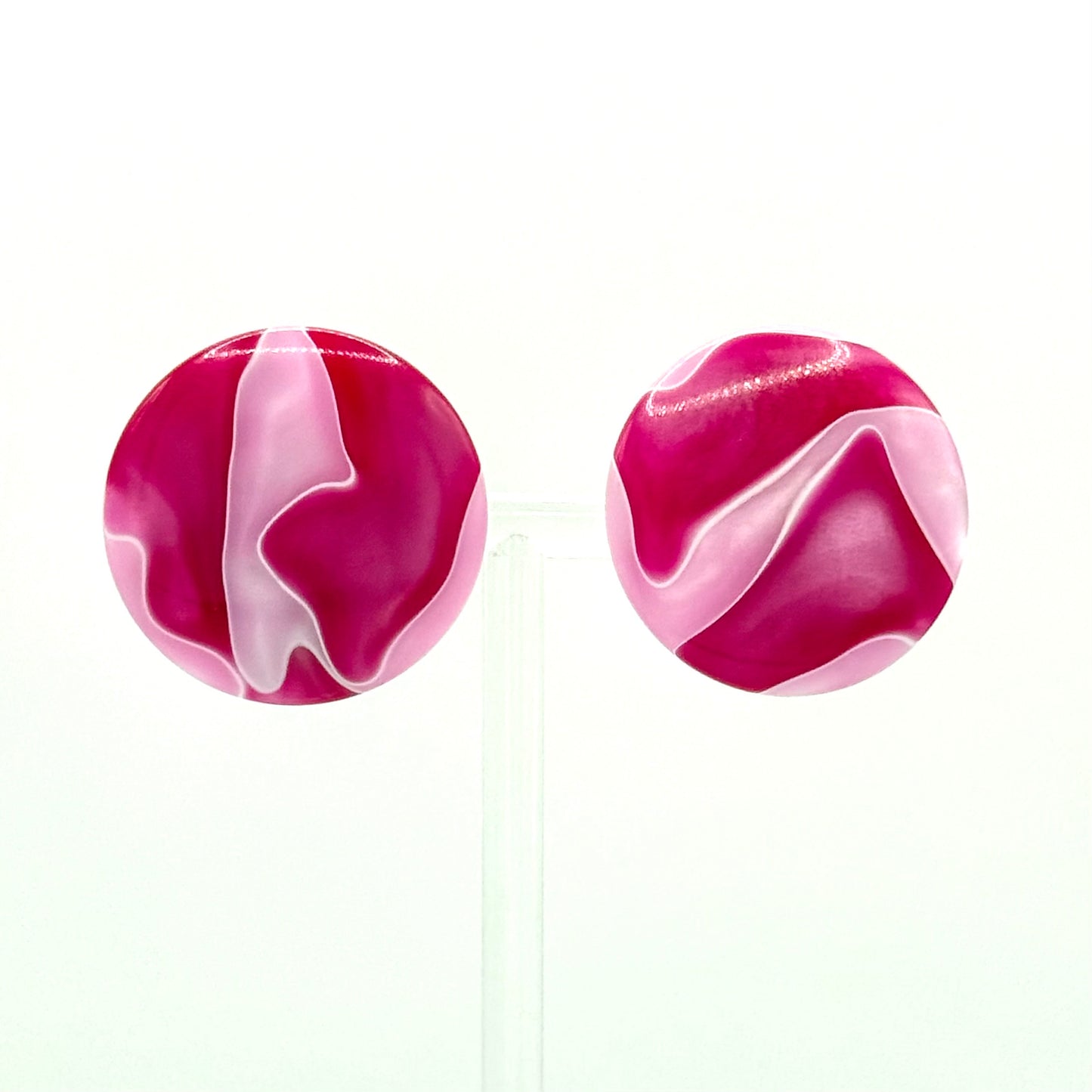Vintage Pink Clip On Earrings