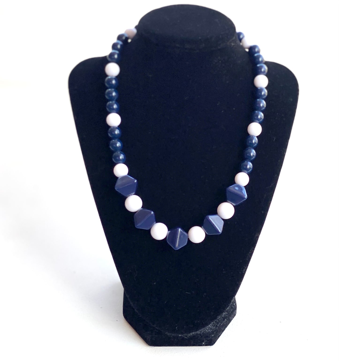 Blue & White Vintage Beaded Necklace