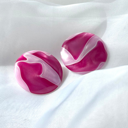 Vintage Pink Clip On Earrings