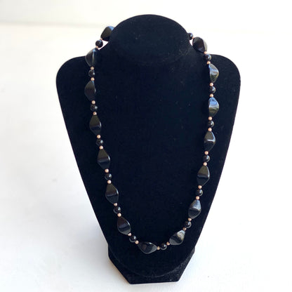 Black Beaded Vintage Necklace