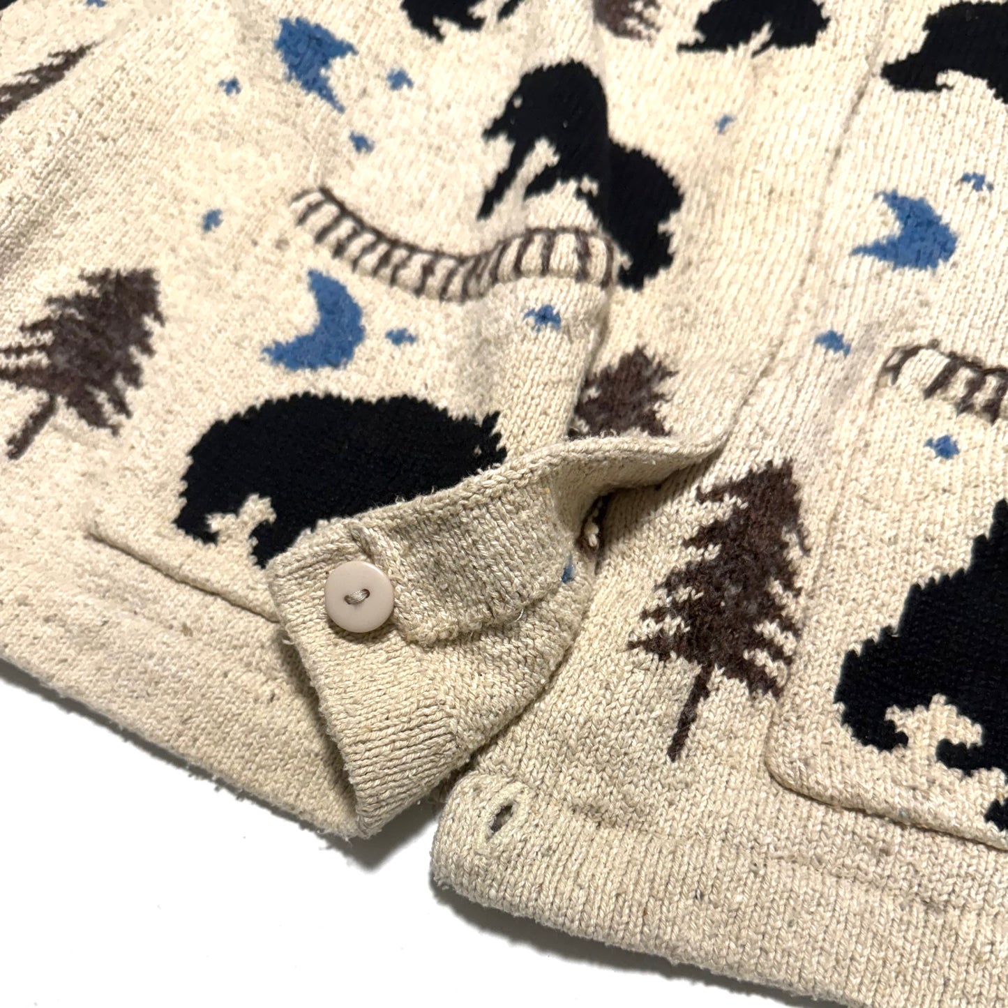 Vintage Antarctica, Silk Blend Bear & Moon Cardigan.