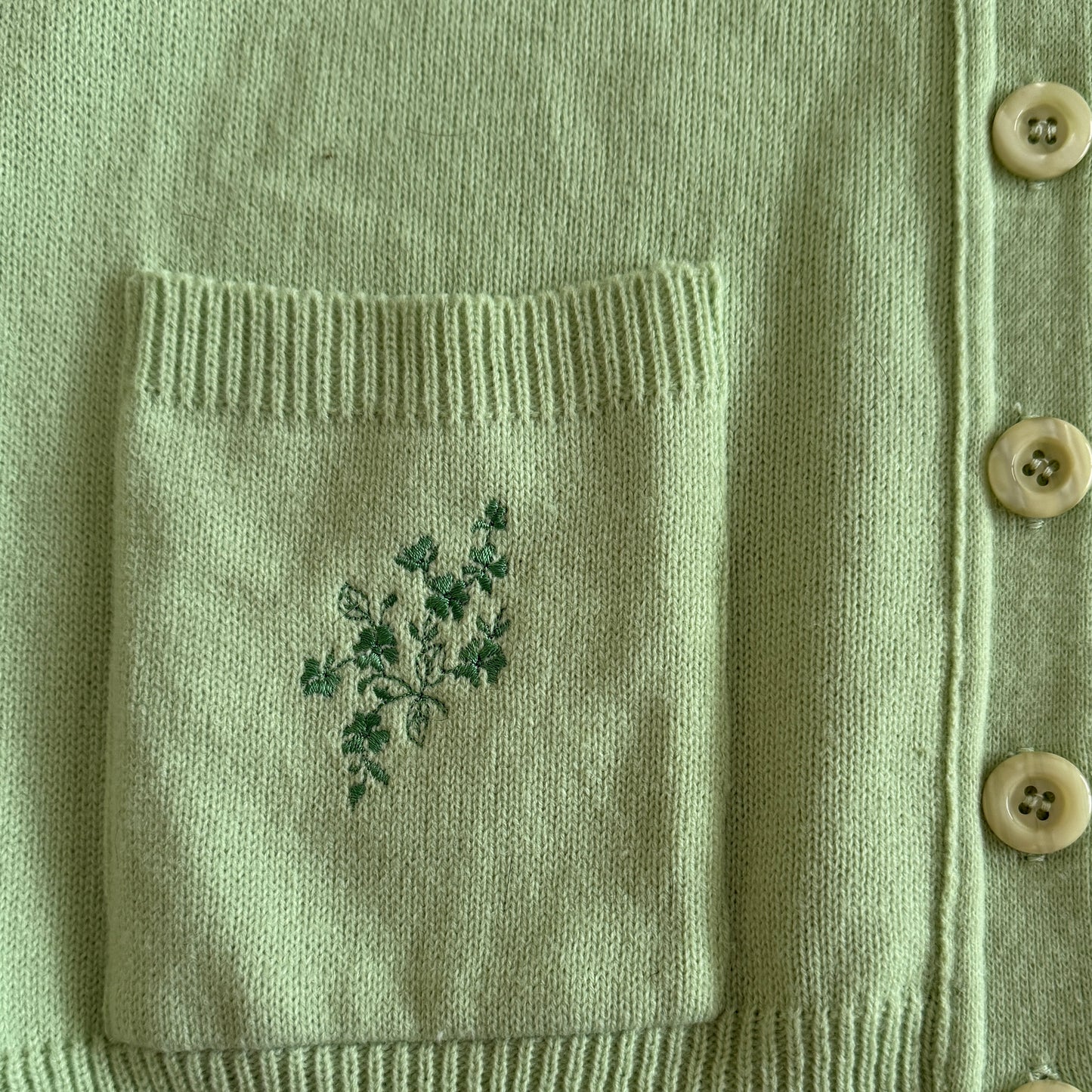 Vintage Golden Crown Green Knit Cardigan