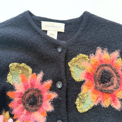 Vintage Susan Bristol, Wool Flower Cardigan